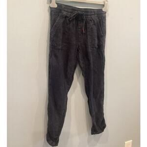 Anthropologie Womens Linen Pants Size XS Cargo Navy Blue Beachy Jogger‎ Summer